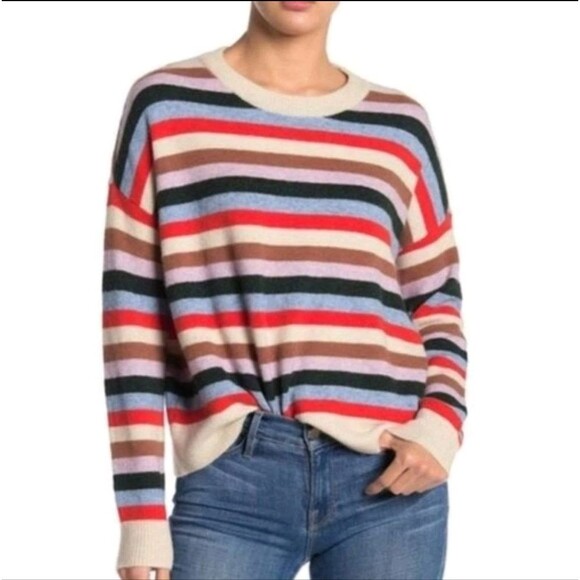MADEWELL Striped James Pullover Sweater Merino Alpaca Wool S Small - Picture 1 of 6